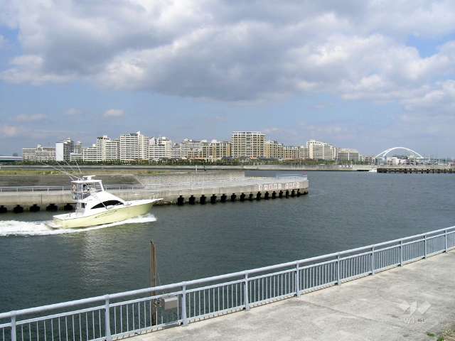 芦屋のヨットハーバーから見た西宮マリナパークシティ