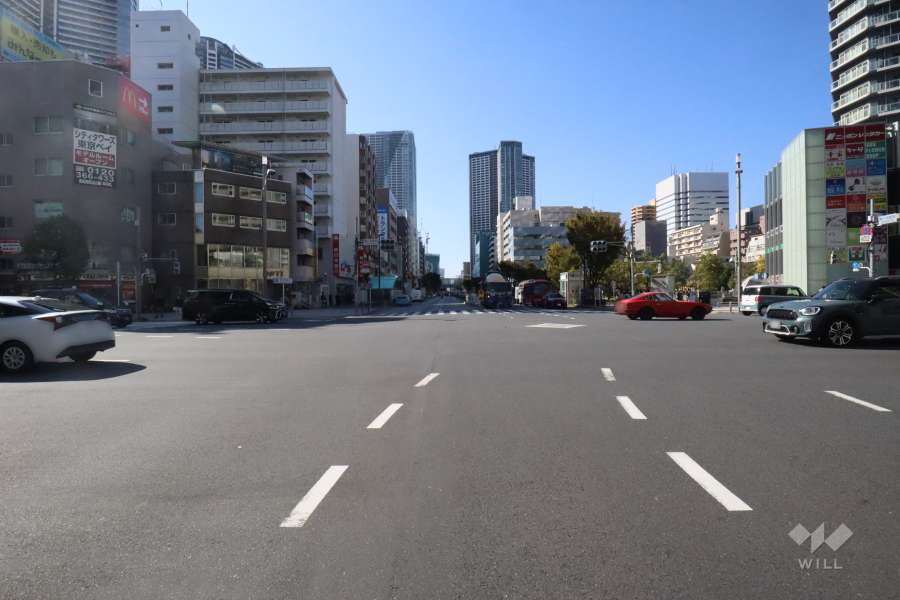 敷地南東側の前面道路(東側から)