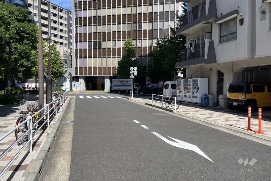 敷地の西側前面道路（南側から）