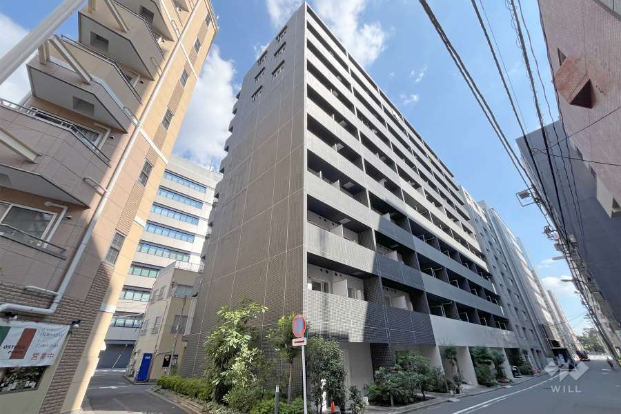 ステージグランデ茅場町の外観（南西側から）