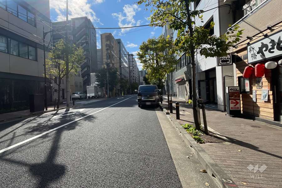 敷地南東側の前面道路　