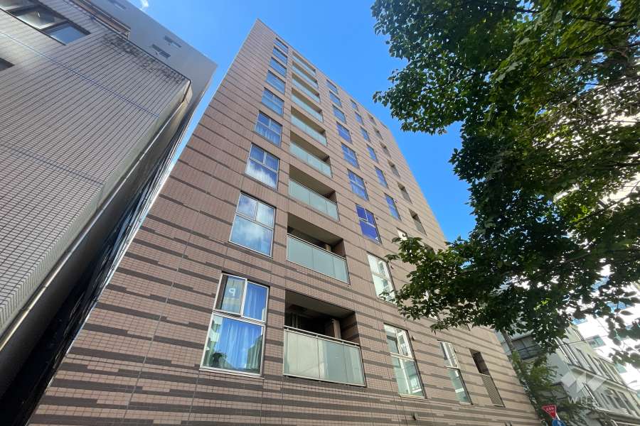 グリーンパーク新富町の外観（北東側から）　