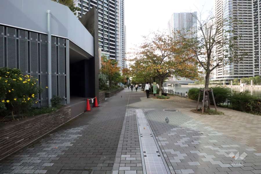 敷地北西側の前面道路(北東側から)