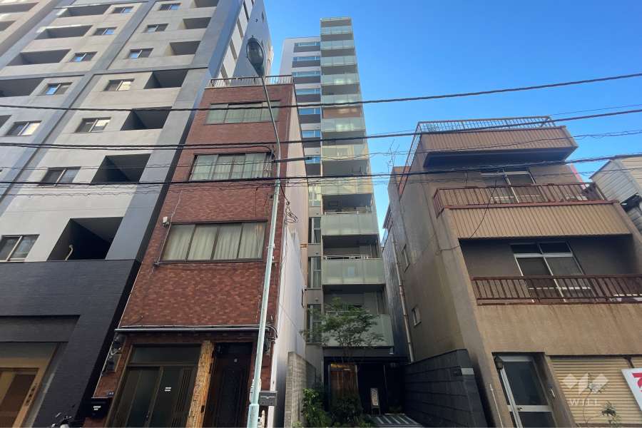 グリーンパーク築地の外観（北西側から）