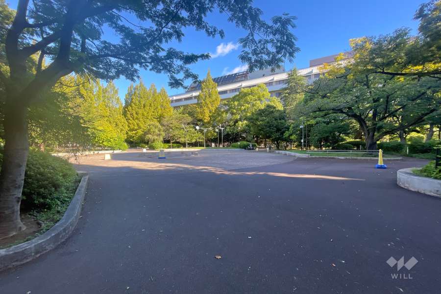 敷地に隣接した中央区立あかつき公園