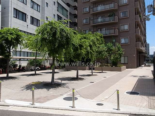 敷地西側に設けられた広場（公開空地）