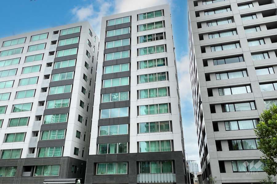 シティハウス月島駅前ベイブリーコートの外観（北西側から）