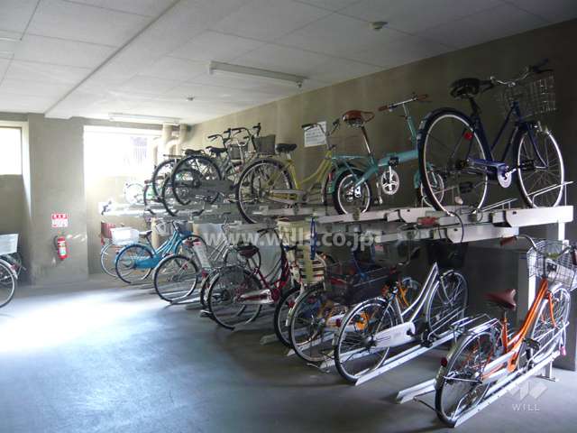 屋内にある駐輪場