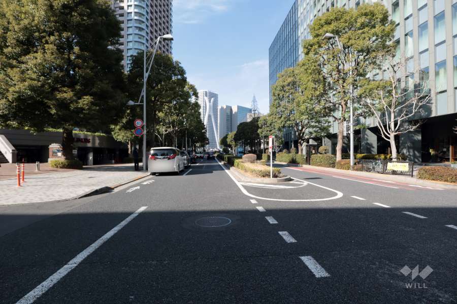 敷地東側の前面道路(南側から)