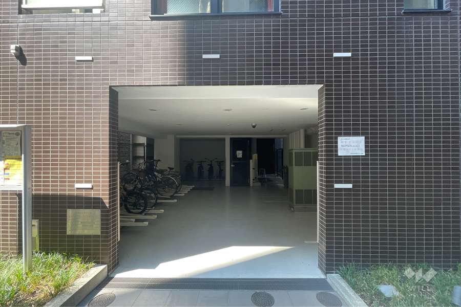 屋内に設けられた駐輪場