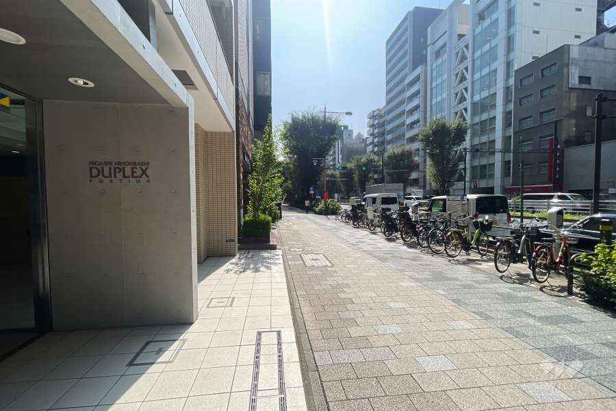 敷地の西側前面道路（北側から）