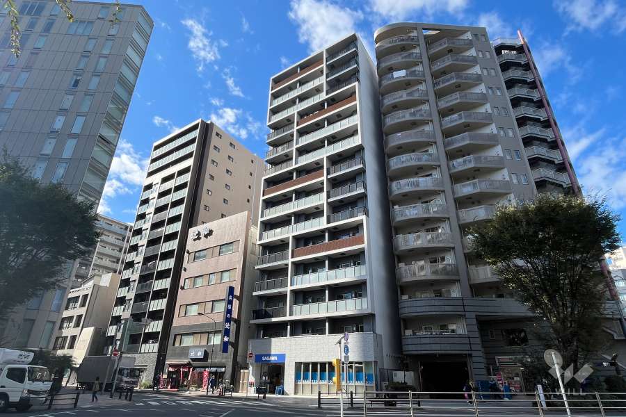 サンウッド東日本橋フラッツの外観（北東側から）