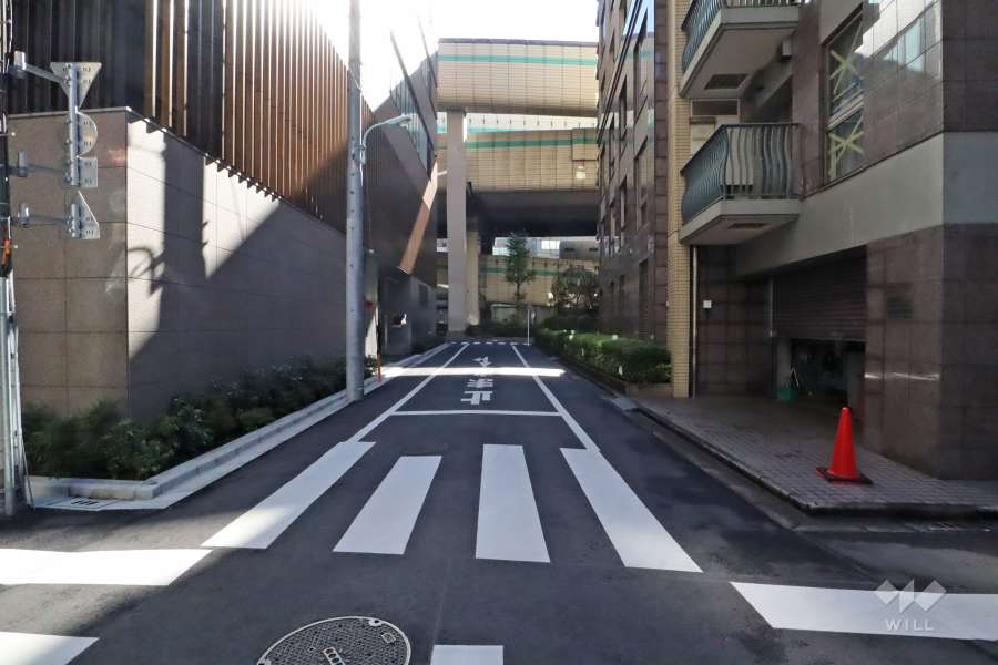 敷地東側の前面道路(北側から)
