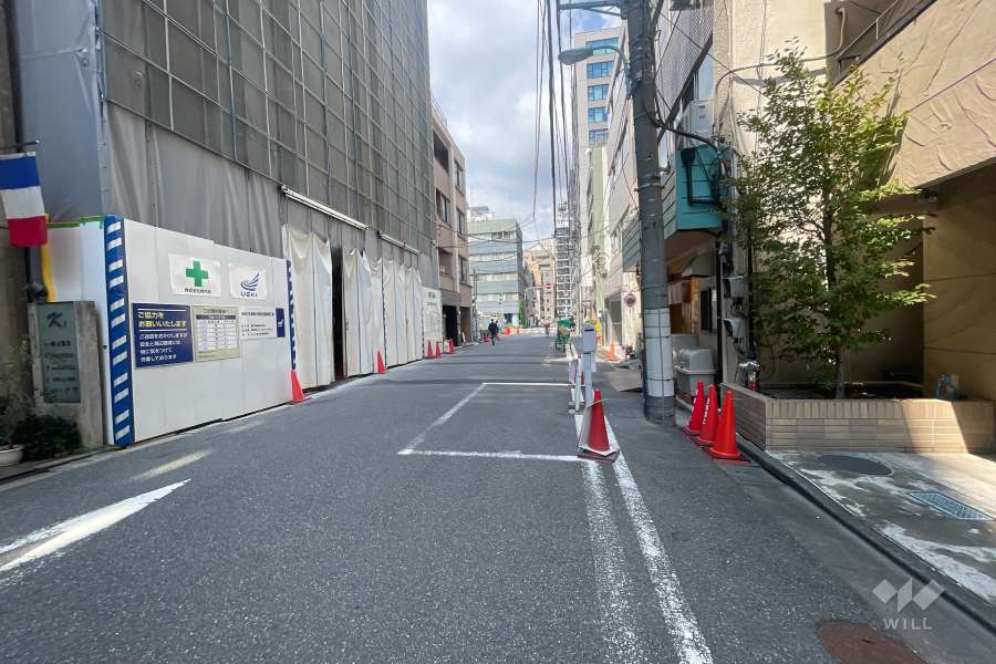 敷地の東側前面道路（北側から）