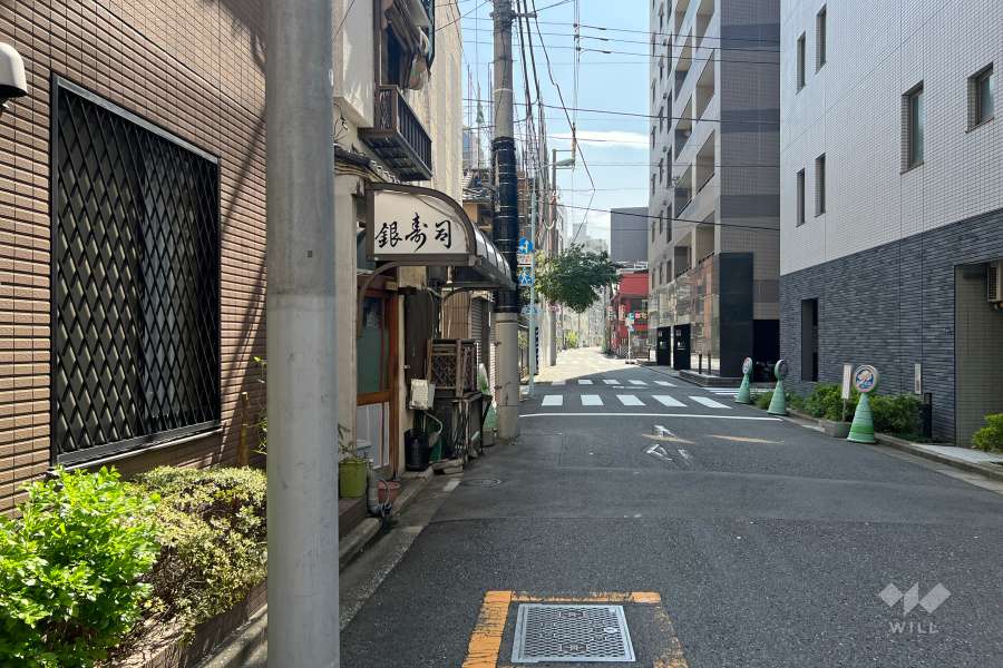 敷地南西側の前面道路