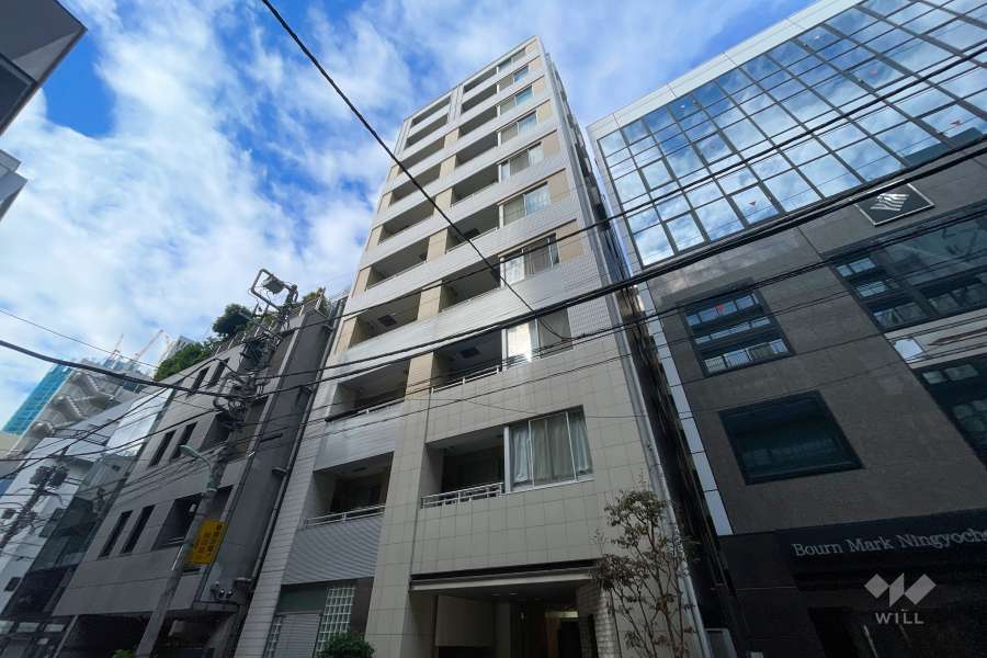 アスコットパーク人形町カーサビアンカの外観（南東側から）