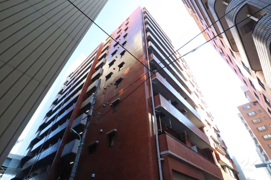 ブリリアンス日本橋浜町公園の外観（北西側から）