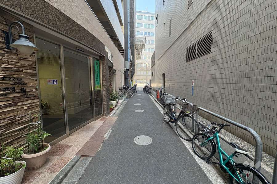 敷地東側の前面道路（南側から）