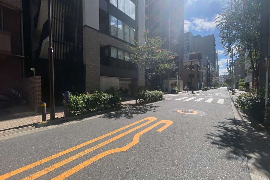 敷地の北側前面道路（東側から）