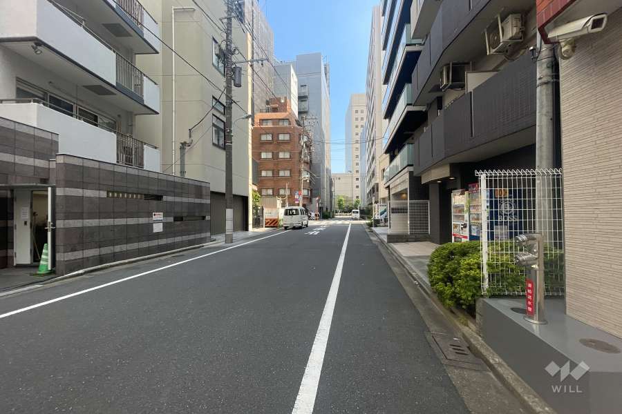 敷地の東側前面道路（北側から）