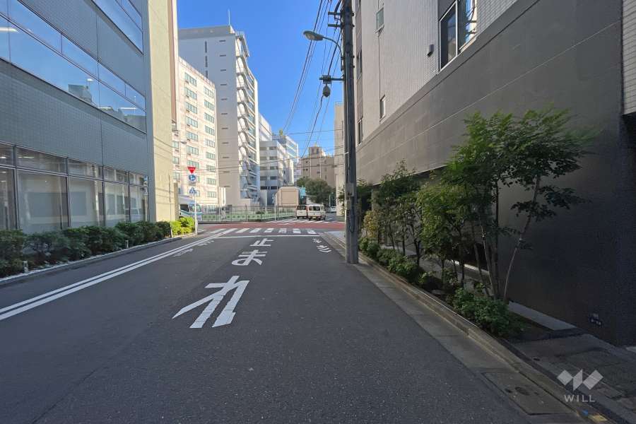 敷地北東側の前面道路　