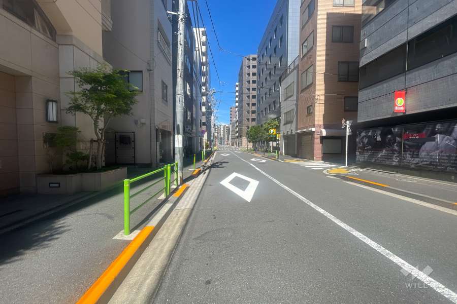 敷地の東側前面道路（南側から）