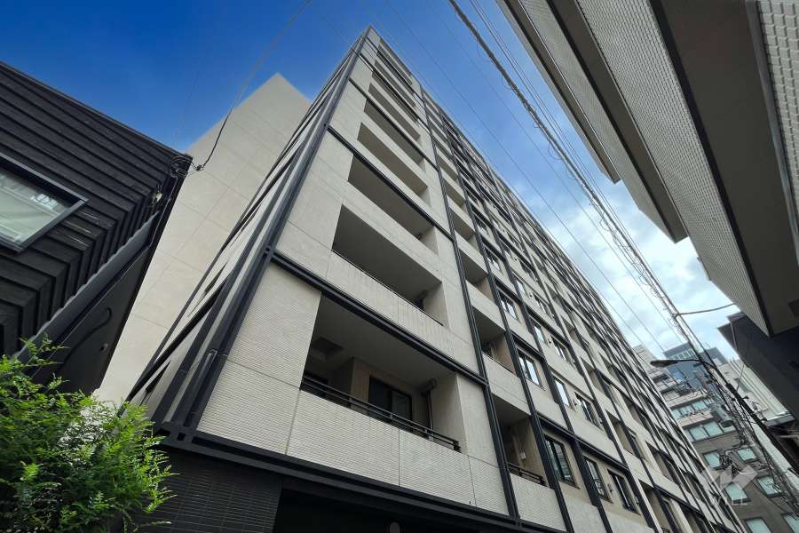 インプレスト東京八丁堀ルサンクの外観（南西側から）