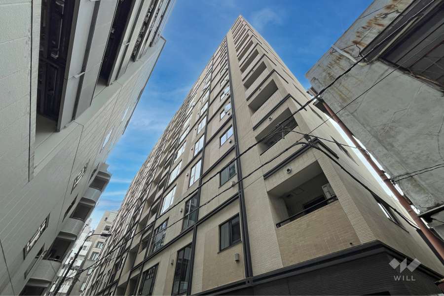 インプレスト東京八丁堀ルサンクの外観（北西側から）