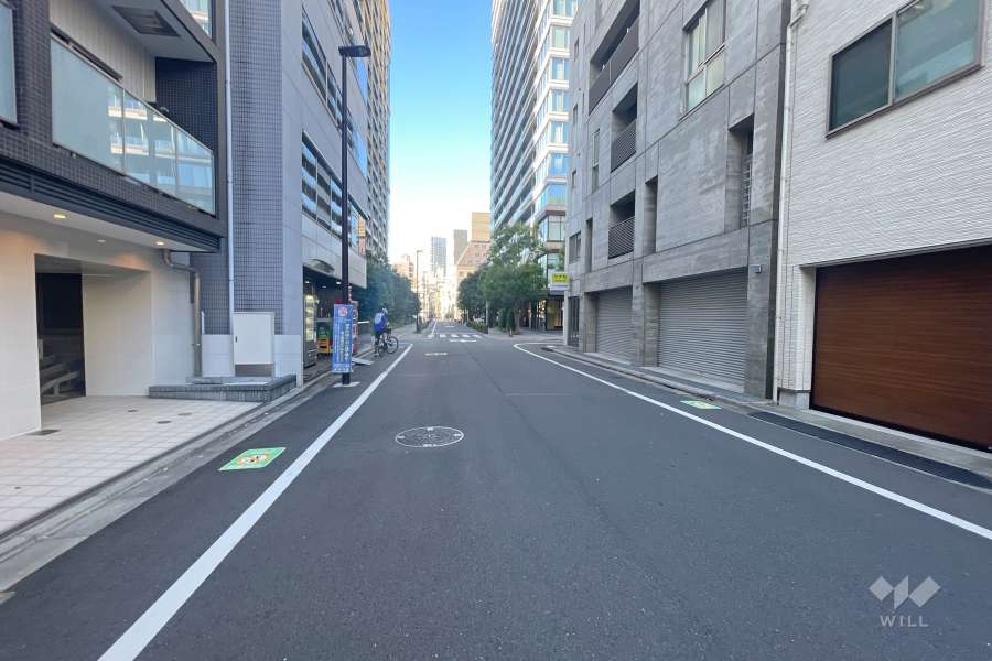 敷地の東側前面道路（南側から）