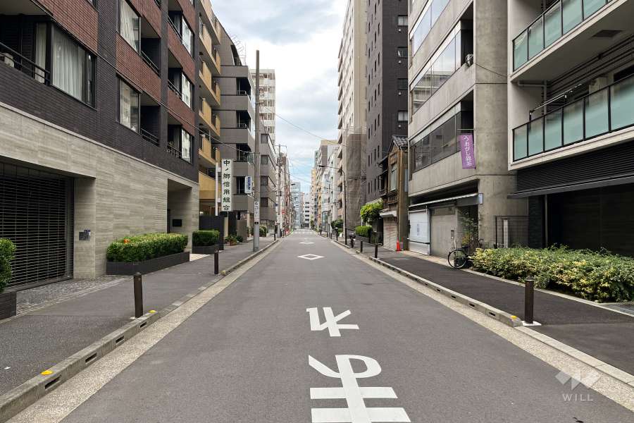 敷地北側の前面道路（東側から）