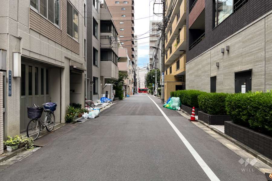 敷地南側の前面道路（東側から）