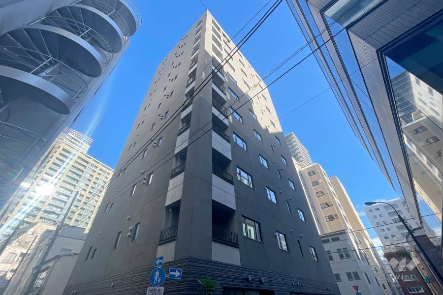 グリーンパーク中央湊の外観（北西側から）