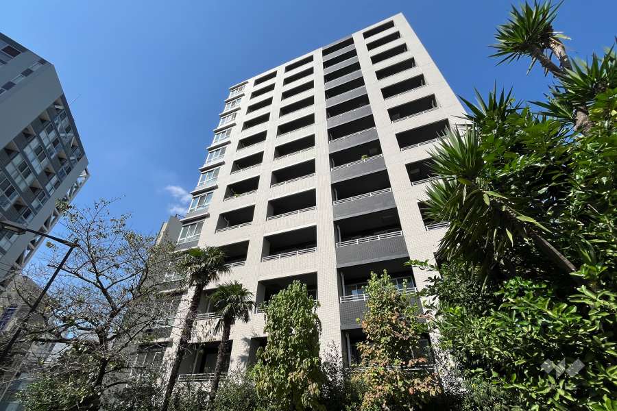 パークハウス八丁堀リバーサイドの外観（南東側から）