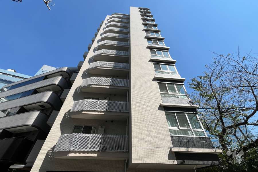 パークハウス八丁堀リバーサイドの外観（南西側から）