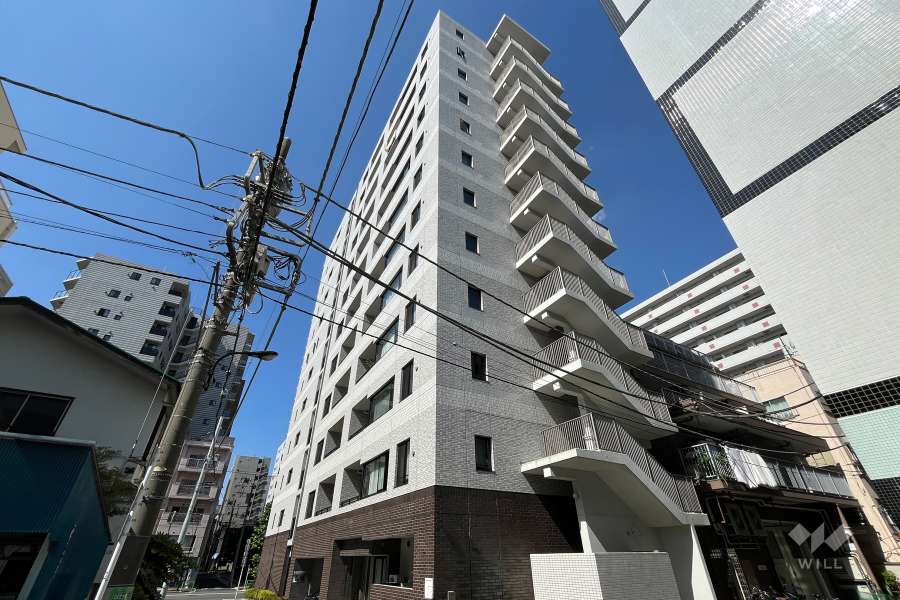 クレヴィア東京八丁堀湊ザレジデンスの外観（南東側から）