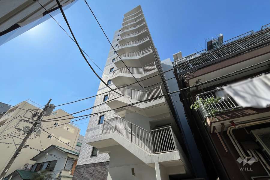 クレヴィア東京八丁堀湊ザレジデンスの外観（北東側から）