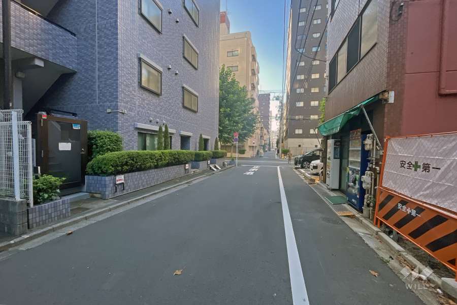 敷地の北側前面道路（東側から）