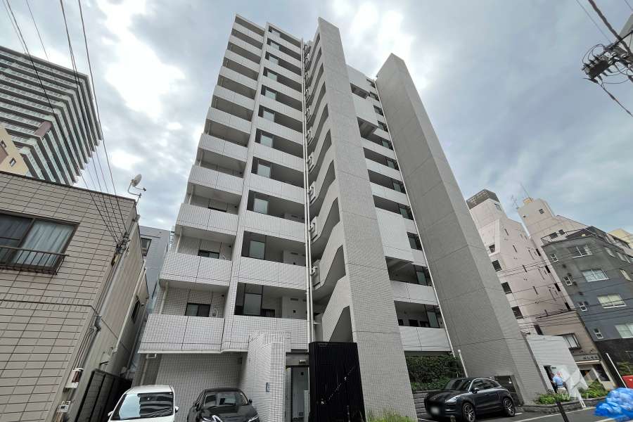 プレシス東京湊ザレジデンスの外観（北東側から）
