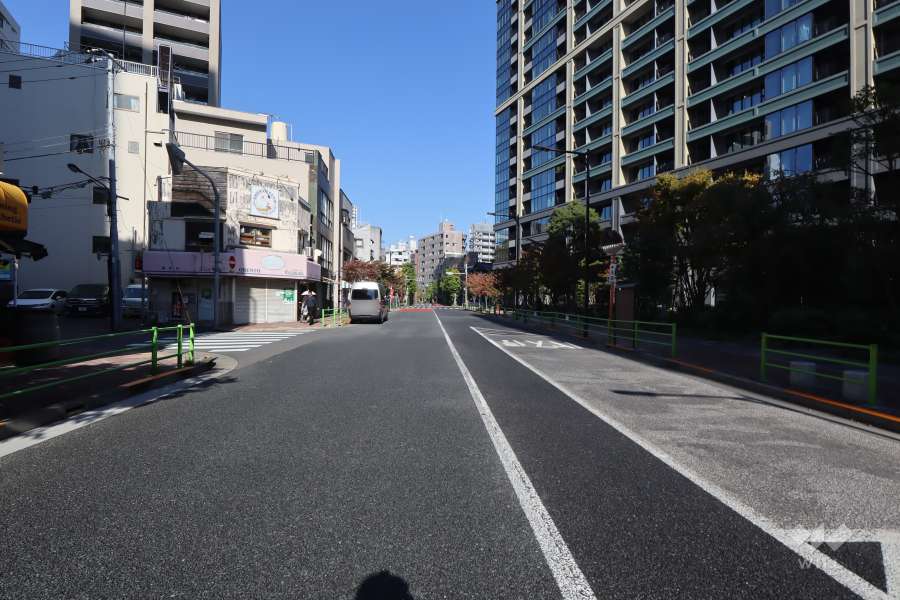 敷地西側の前面道路(南側から)