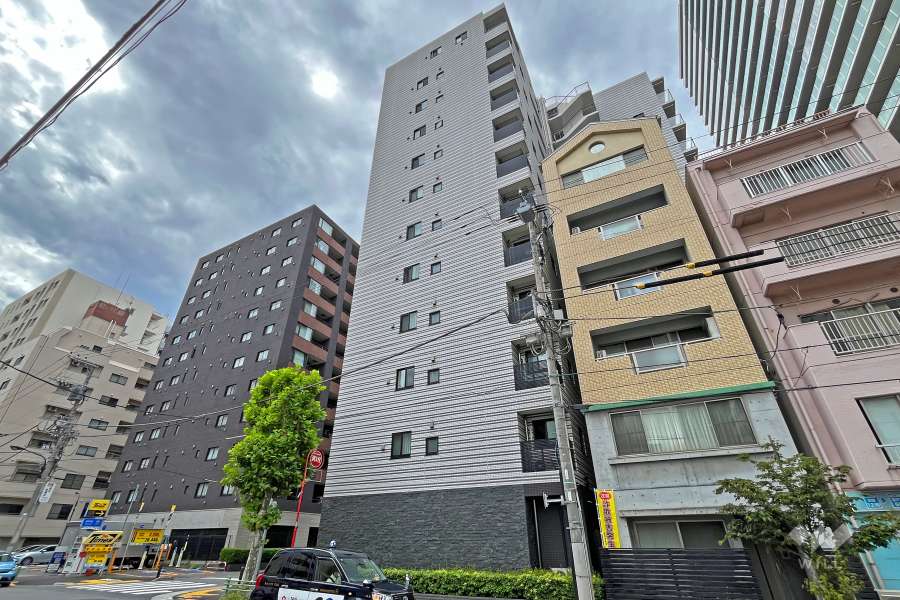 ウィルローズ東京八丁堀の外観（北東側から）