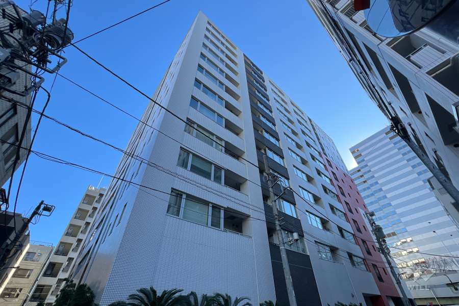 パークホームズセントラルシティ中央区湊の外観（北西側から）