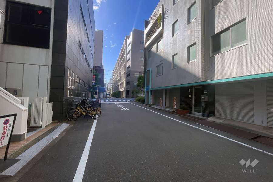 敷地の南側前面道路（東側から）