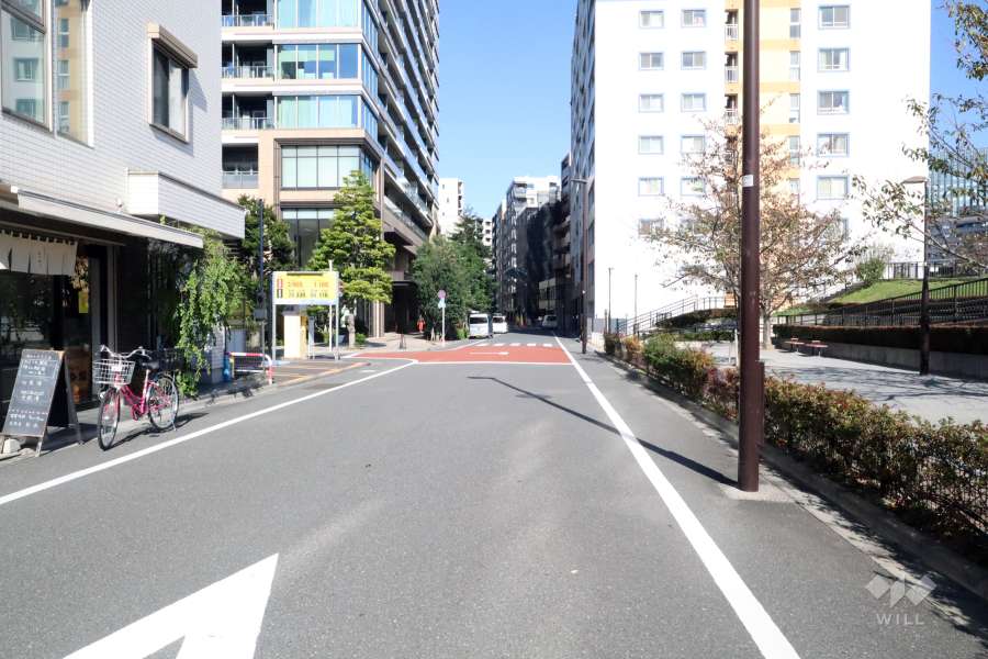 敷地東側の前面道路(南側から)