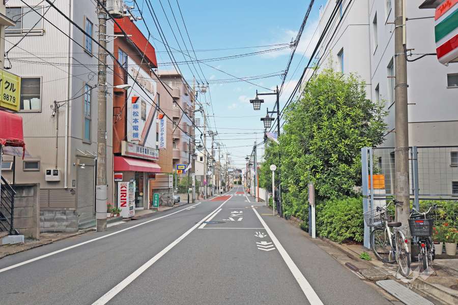 敷地西側の前面道路（南側から）