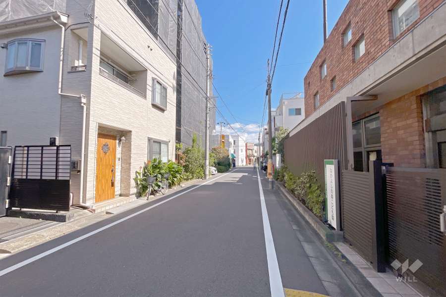敷地南側の前面道路（西側から）