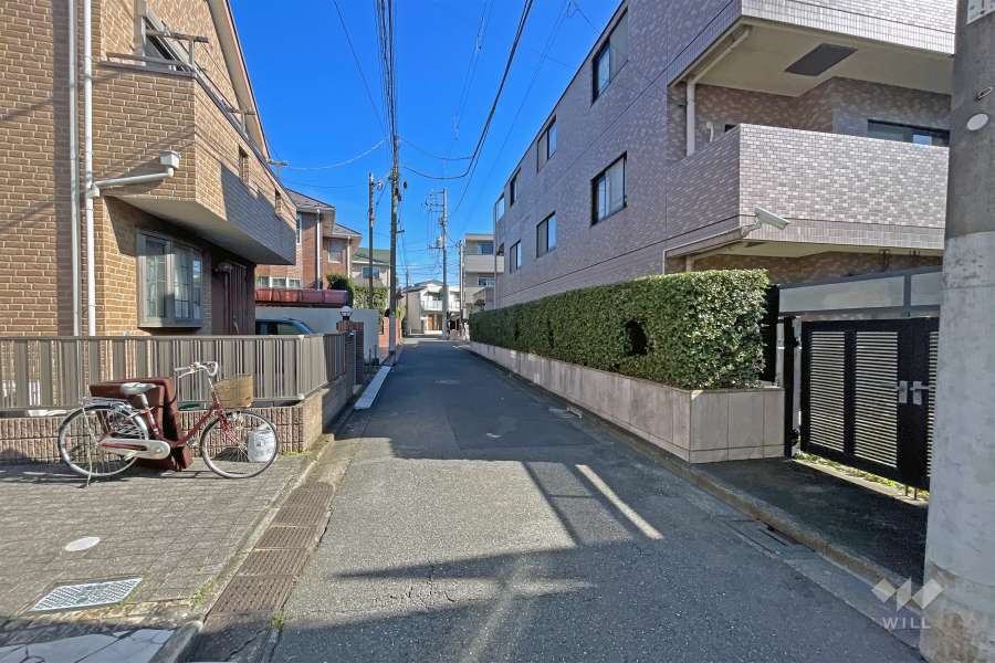敷地の西側前面道路（南側から）