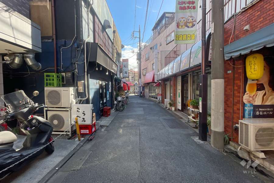 敷地の東側前面道路（北側から）