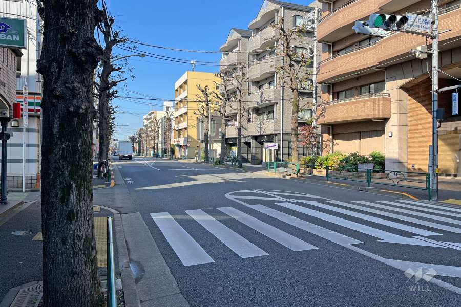 敷地南側の前面道路（東側から）