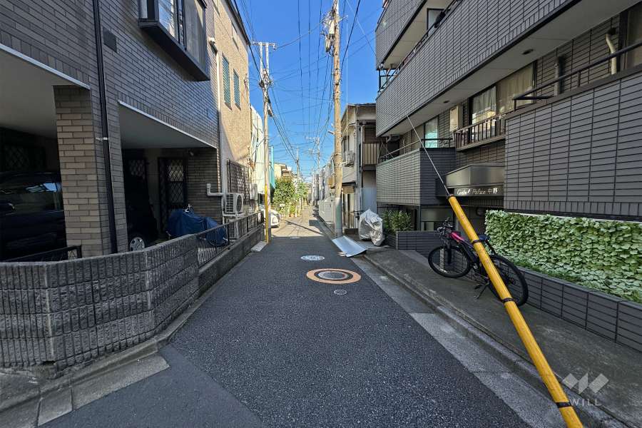 敷地西側の前面道路（南側から）