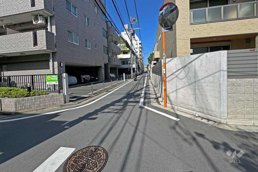 敷地の東側前面道路（南側から）